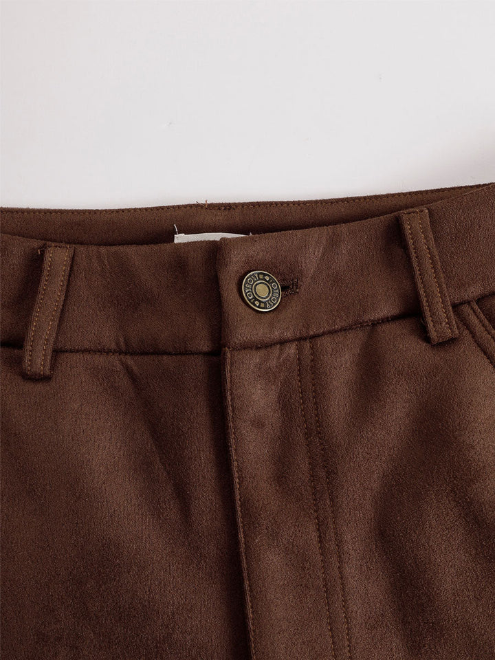 Western-style Floral Embroidered Pocket Flared Pants