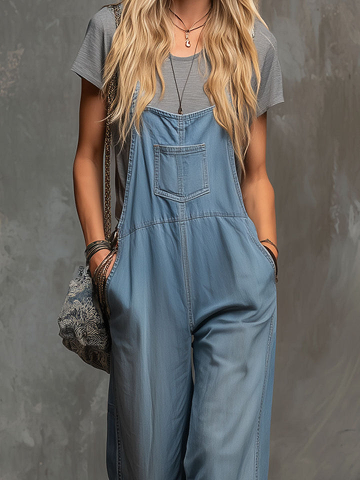 Loose-fitting Retro Wide-leg Overalls