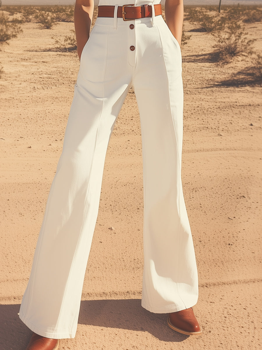 【24-hour shipping out】Retro Western Style Embroidered Stand Collar Sleeveless Wide Leg Jumpsuit