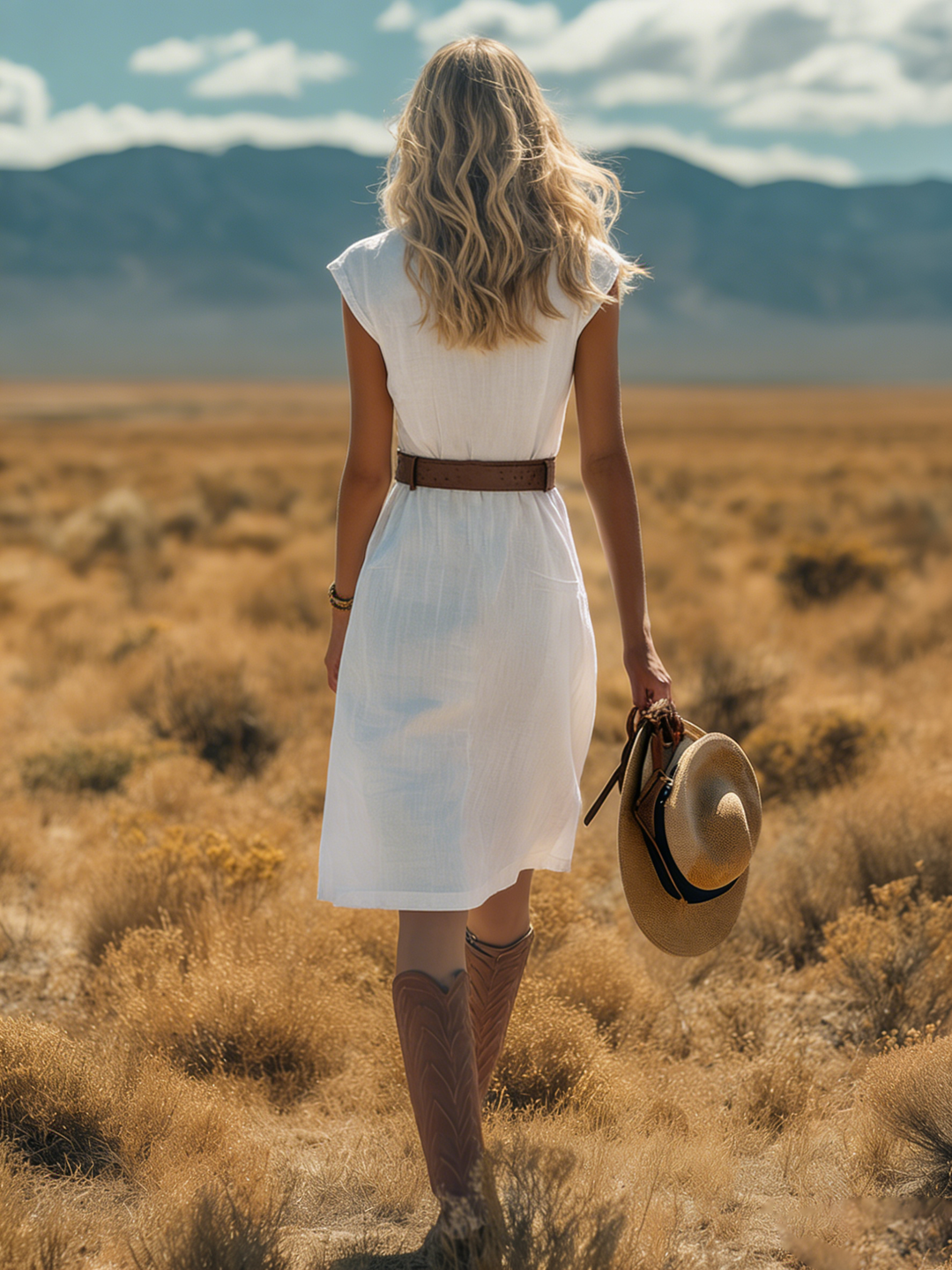 Comfortable And Casual Sleeveless Collared Embroidered Button-down Midi Dress