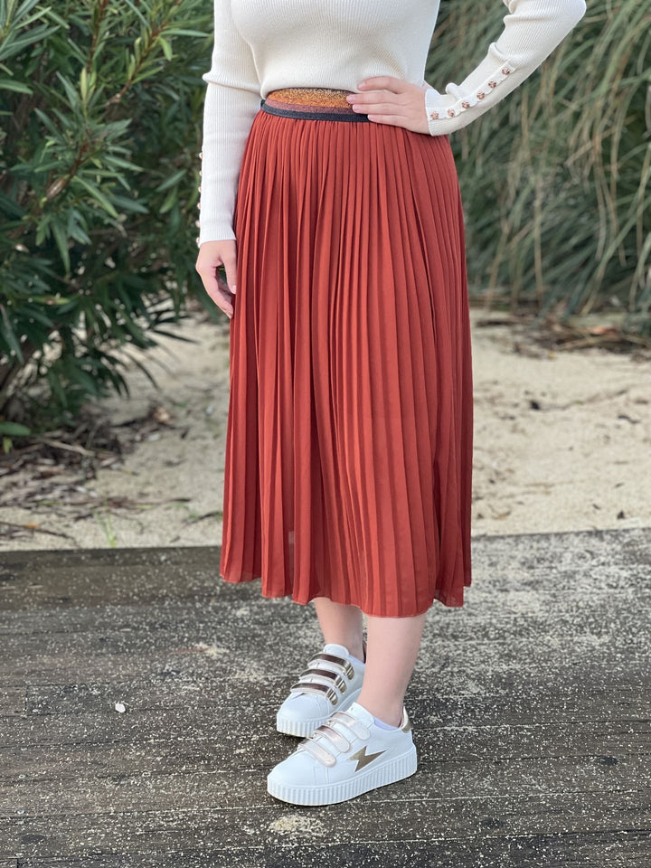 The Pleated Midi Skirt