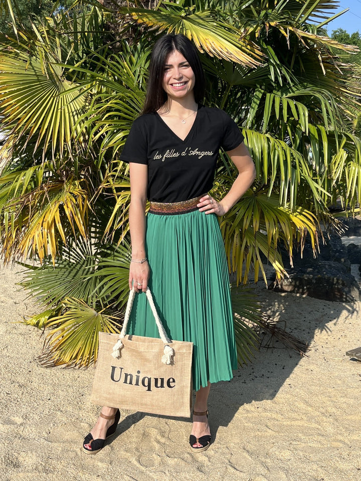 The Pleated Midi Skirt