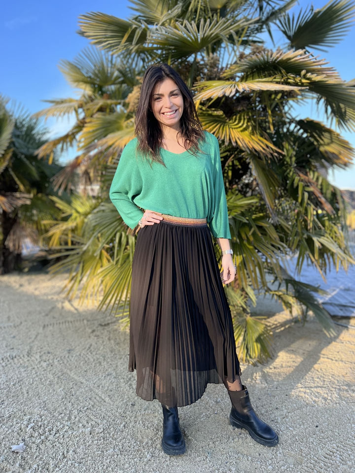 The Pleated Midi Skirt