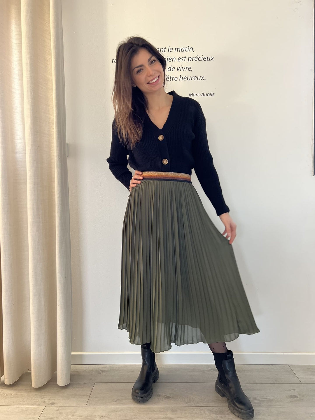 The Pleated Midi Skirt