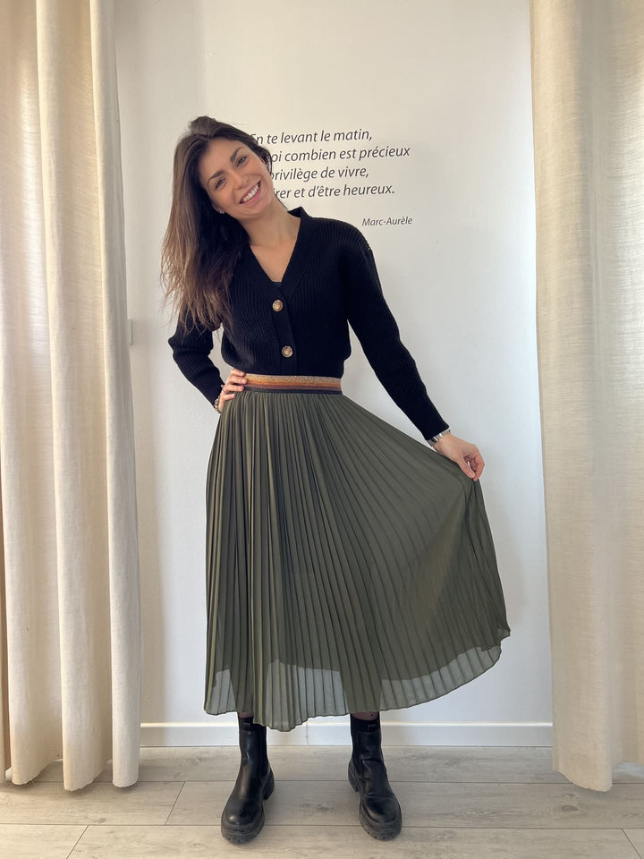 The Pleated Midi Skirt