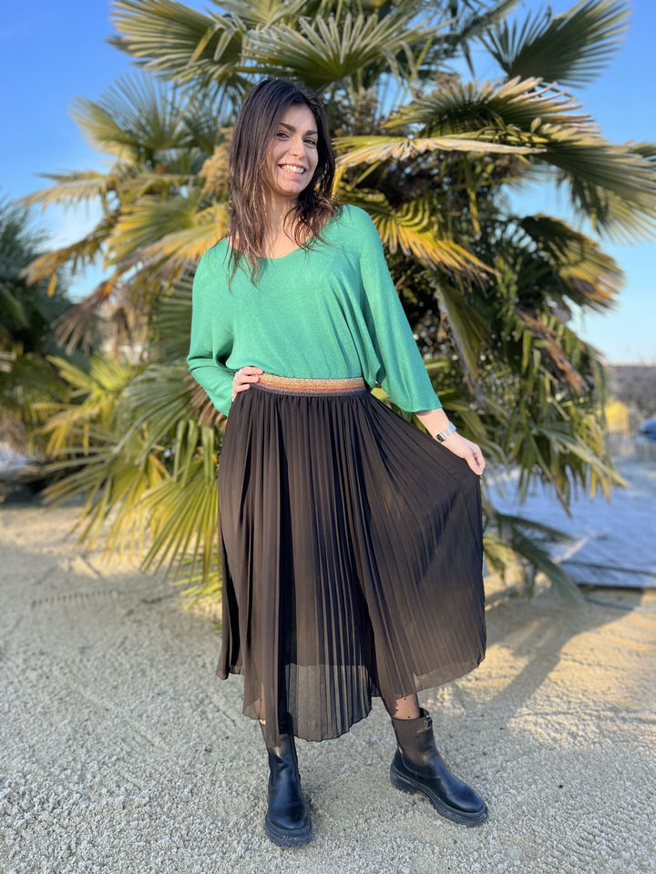 The Pleated Midi Skirt