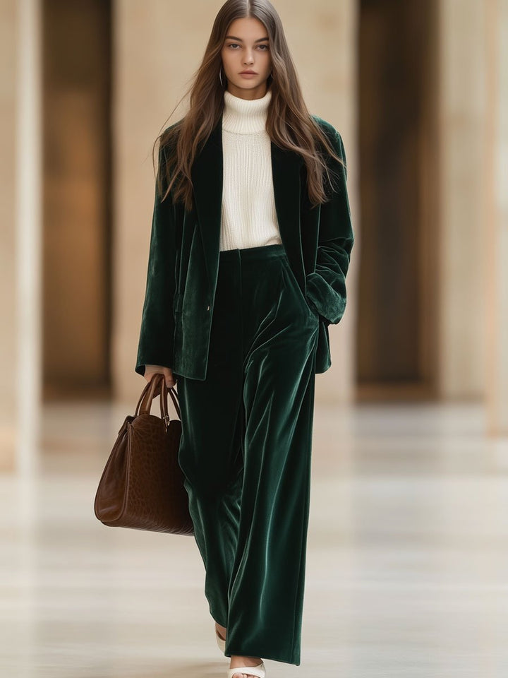 【24-hour shipping out】Casual Loose Vintage Pocket Velvet Suit Pants