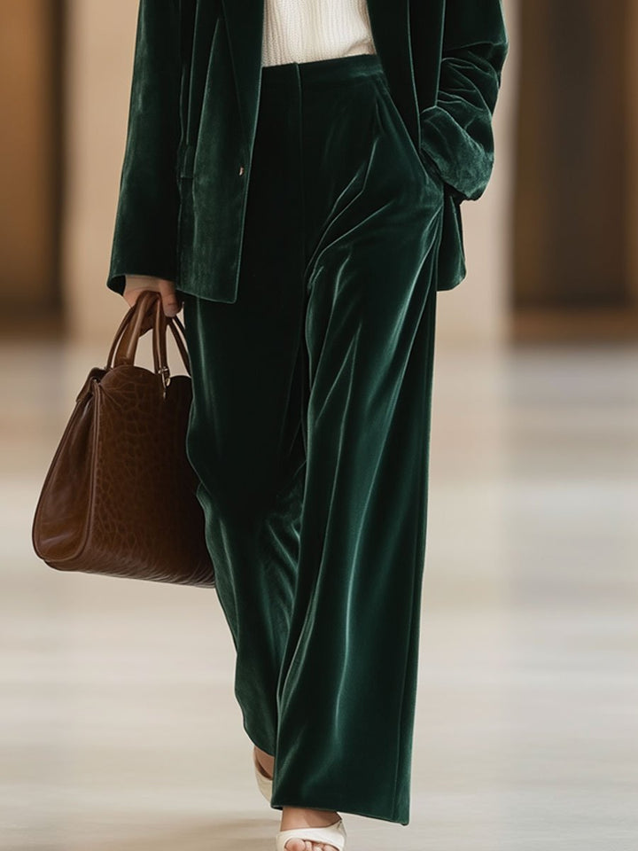 【24-hour shipping out】Casual Loose Vintage Pocket Velvet Suit Pants
